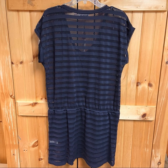 Calvin Klein Swim Mesh Beach Cover Up In Navy, S/M - Picture 3 of 11